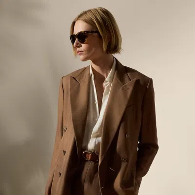 Polo Ralph Lauren Timothy Silk Shantung Jacket In Cocoa
