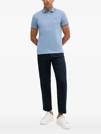 Polo Ralph Lauren Tipped-collar Polo Shirt In Blue