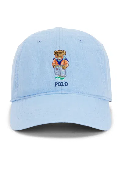Polo Ralph Lauren Tissue Linen Classic Novelty Bear Sport Cap In Blue