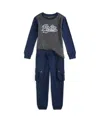 Polo Ralph Lauren Toddler And Little 2-piece Boys Logo Jersey T-shirt Fleece Jogger Pants Set In Blue