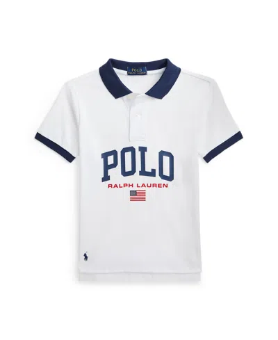 Polo Ralph Lauren Kids' Toddler And Little Boy Logo Heavyweight Cotton Jersey Polo In White