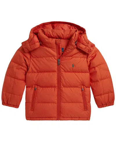 Polo Ralph Lauren Toddler And Little Boys 2-7 Ripstop Down Hooded Jacket In Varsity Orange