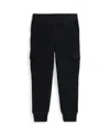Polo Ralph Lauren Kids' Cotton Waffle Cargo Joggers In Black
