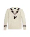 Polo Ralph Lauren Ralph Lauren Cotton Cricket Letter Sweater In White