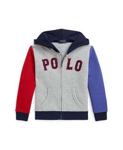 POLO RALPH LAUREN TODDLER AND LITTLE BOYS BASEBALL-LOGO FLEECE FULL-ZIP HOODIE