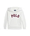 Polo Ralph Lauren Big Boys Baseball Logo Fleece Hoodie In Paper White