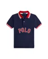 Polo Ralph Lauren Baseball-logo Cotton Mesh Polo Shirt In Refined Navy