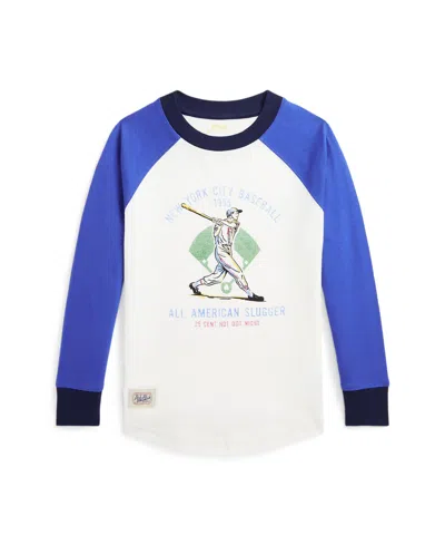 Polo Ralph Lauren Kids' Toddler And Little Boys Baseball-print Jersey T-shirt In Paper White