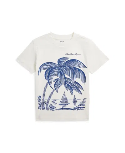 Polo Ralph Lauren Kids' Toddler And Little Boys Beach-print Cotton Jersey Tee In White