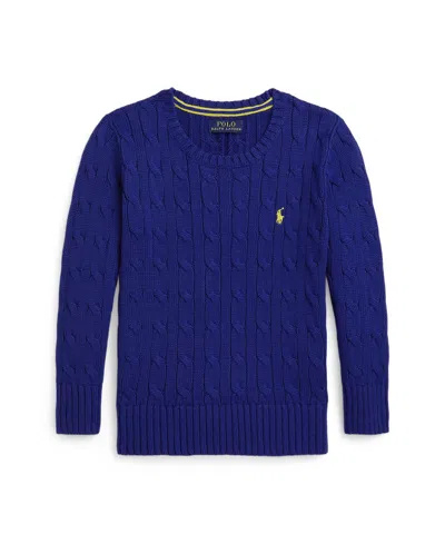 Polo Ralph Lauren Kids' Big Boys Cable Knit Sweater In Blue
