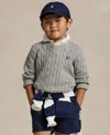 Polo Ralph Lauren Toddler And Little Boys Cable-knit Cotton Sweater In Gray