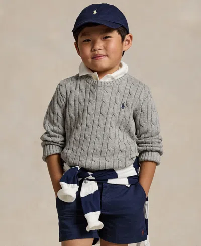 POLO RALPH LAUREN TODDLER AND LITTLE BOYS CABLE-KNIT COTTON SWEATER