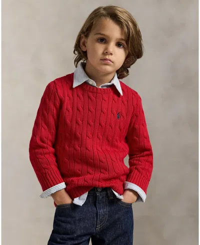 POLO RALPH LAUREN TODDLER AND LITTLE BOYS CABLE-KNIT COTTON SWEATER