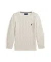 Polo Ralph Lauren Big Boys Cable Knit Sweater In White