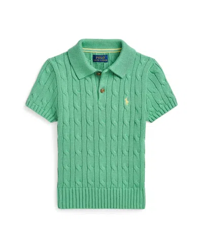 Polo Ralph Lauren Toddler And Little Boys Cable-knit Polo-collar Sweater In Haven Green