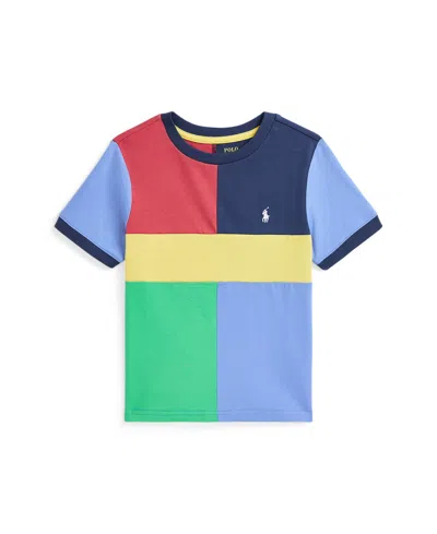 Polo Ralph Lauren Kids' Toddler And Little Boys Color-blocked Jersey T-shirt In Harbor Island Blue Multi