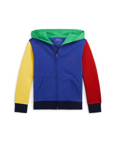 Polo Ralph Lauren Kids' Toddler And Little Boys Color-blocked Ombre-logo Zip Hoodie In Sapphire Star Multi
