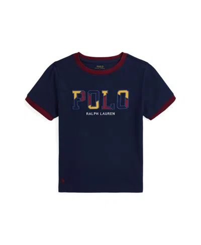 Polo Ralph Lauren Kids' Toddler And Little Boys Corduroy-logo Cotton Jersey Tee In Navy