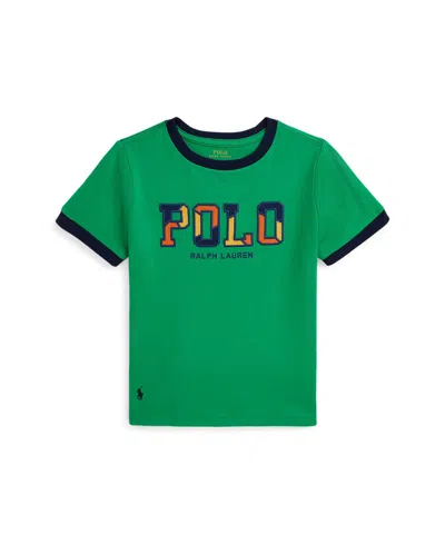 Polo Ralph Lauren Kids' Toddler And Little Boys Corduroy-logo Cotton Jersey Tee In Stafford Green