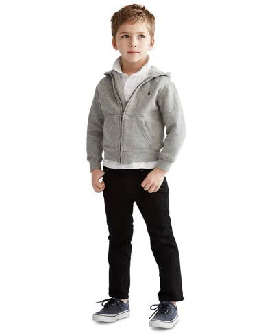 Polo Ralph Lauren Kids' Toddler And Little Boys Cotton Fleece Hoodie In Dark Sport Heather