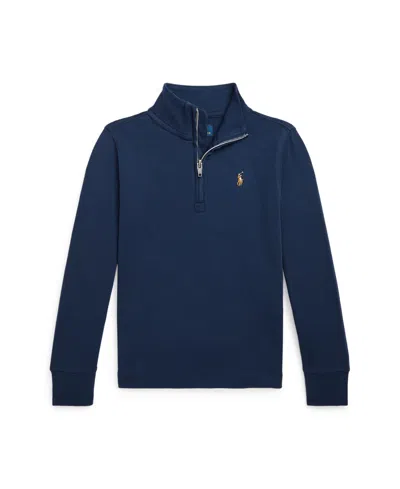Polo Ralph Lauren Kids' Toddler And Little Boys Cotton Interlock Quarter-zip Pullover Shirt In Refined Navy