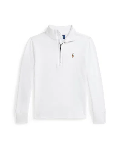 Polo Ralph Lauren Kids' Toddler And Little Boys Cotton Interlock Quarter-zip Pullover Sweatshirt In White