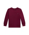 Polo Ralph Lauren Big Boys Cotton Jersey Long Sleeve T-shirt In Burgundy