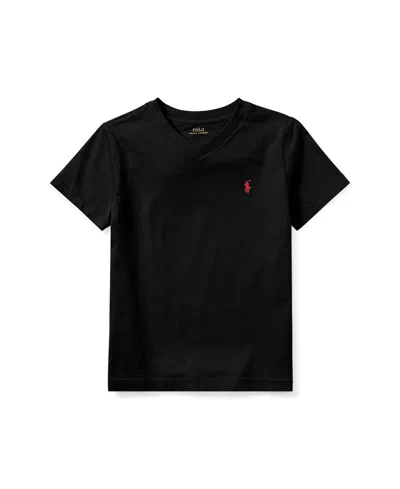 Polo Ralph Lauren Babies' Toddler And Little Boys Cotton Jersey V-neck T-shirt In Polo Black