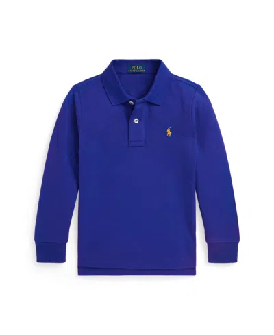 POLO RALPH LAUREN TODDLER AND LITTLE BOYS COTTON MESH LONG SLEEVE POLO SHIRT