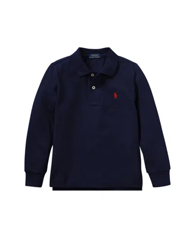 POLO RALPH LAUREN TODDLER AND LITTLE BOYS COTTON MESH LONG SLEEVE POLO SHIRT