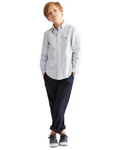 Polo Ralph Lauren Kids' Toddler And Little Boys Cotton Oxford Shirt In Light Blue Stripe
