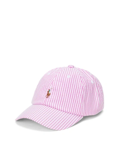 Polo Ralph Lauren Kids' Toddler And Little Boys Cotton Seersucker Ball Cap In Pink Seersucker