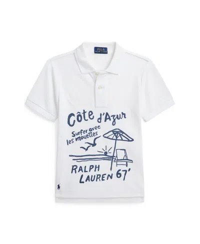 Polo Ralph Lauren Kids' Toddler And Little Boys Embroidered Cotton Mesh Polo Shirt In White