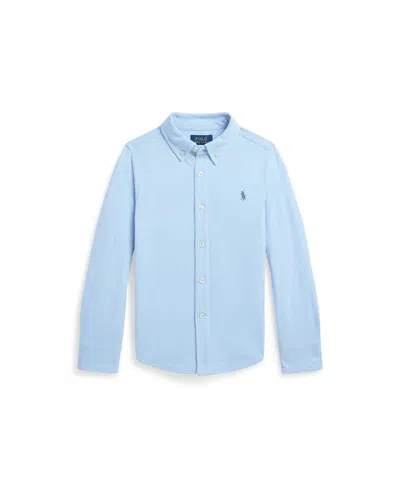 Polo Ralph Lauren Kids' Big Boys Featherweight Cotton Mesh Shirt In Estate Blue