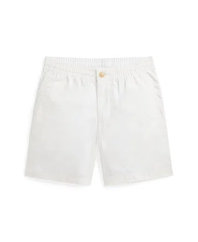 Polo Ralph Lauren Kids' Straight Fit Linen-cotton Short In Deckwash White