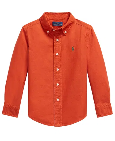Polo Ralph Lauren Kids' Toddler And Little Boys Garment-dyed Cotton Oxford Shirt In Red
