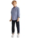 Polo Ralph Lauren Little Boys Poplin Shirt Hampton Straight Stretch Jeans In Blue Multi