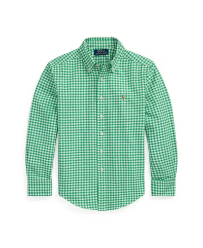 Polo Ralph Lauren Kids' Toddler And Little Boys Gingham Oxford Shirt In Summer Emerald,white