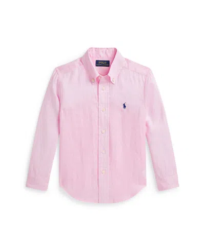 Polo Ralph Lauren Kids' Toddler And Little Boys Linen Shirt In Caramel Pink