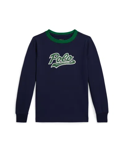 Polo Ralph Lauren Kids' Big Boys Logo Long Sleeve T-shirt In Blue