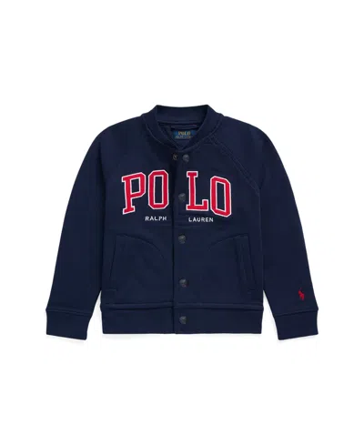Polo Ralph Lauren Kids' Toddler And Little Boys Logo Fleece Baseball Jacket In Navy