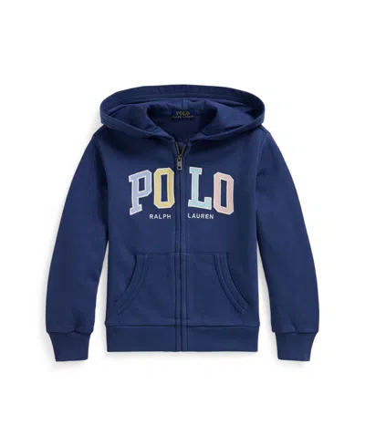 Polo Ralph Lauren Kids' Toddler And Little Boys Logo French Terry Full-zip Hoodie In Light Navy