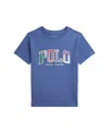 Polo Ralph Lauren Toddler And Little Boys Madras-logo Jersey T-shirt In Blue Heaven