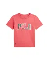 Polo Ralph Lauren Big Boys Madras-logo Jersey T-shirt In Red Sky