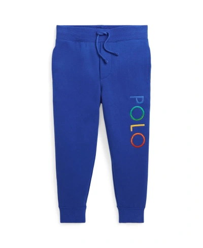 Polo Ralph Lauren Kids' Toddler And Little Boys Ombre-logo Double-knit Jogger Pants In Sapphire Star