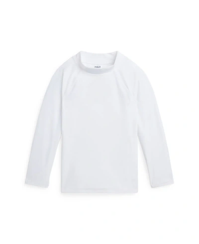 Polo Ralph Lauren Kids' Toddler And Little Boys Performance Stretch Rash Guard In Ceramic White