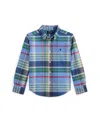 Polo Ralph Lauren Big Boys Plaid Brushed Cotton Oxford Shirt In Multi