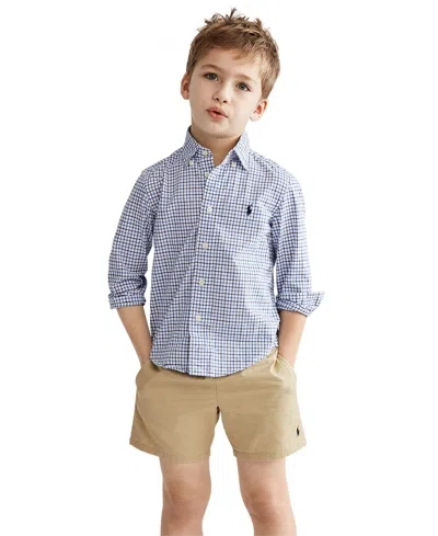 Polo Ralph Lauren Kids' Toddler And Little Boys Plaid Cotton Shirt In Blue Multi