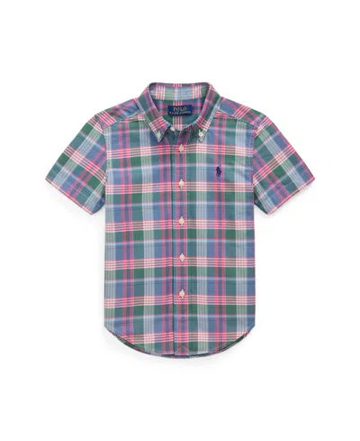 Polo Ralph Lauren Kids' Toddler And Little Boys Plaid Oxford Short Sleeve Shirt
