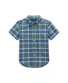 Polo Ralph Lauren Kids' Short Sleeve Plaid Cotton Button-down Oxford Shirt